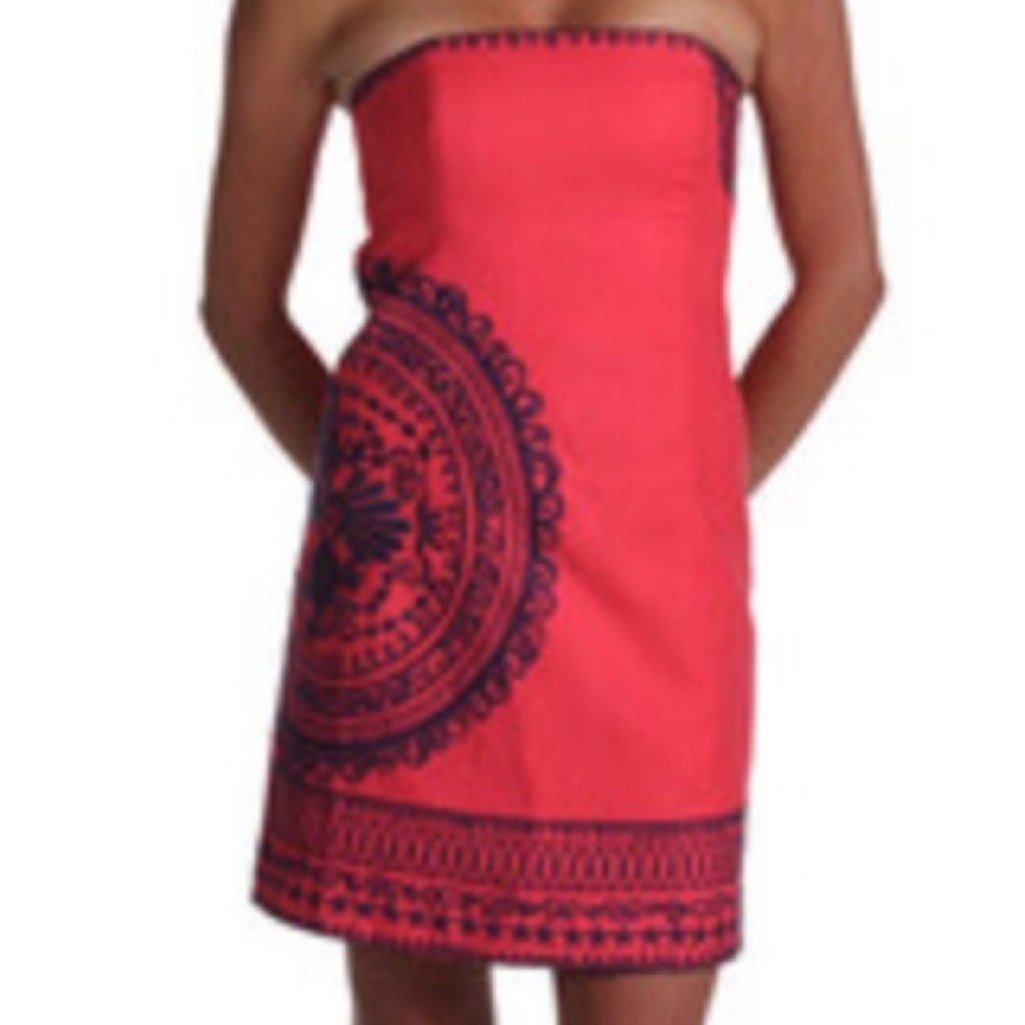 Lilly Pulitzer Coral/Pink Color Bowen Dress Lined Basketweave Size 8 Euc